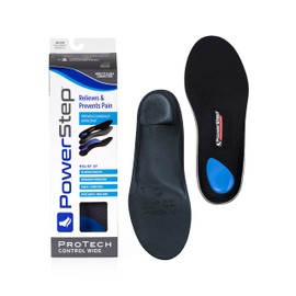 PowerStep ProTech Control Wide Orthotic Inserts - Medical Grade Orthotics for Wide Feet - Provides Extra Support for Plantar Fasciitis, Heel Pain, Arch Pain, and Overpronation (M 4-4.5 W 6-6.5)