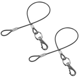Mi Metty Chew Proof Dog Leash - 2Pack Metal Cable Lead,No Tangle Multiple Dog Leashes for Small and Medium Dogs- Heavy Duty Leash Extender for Collars & Harnesses(2 Pack Black, 20in/50cm)
