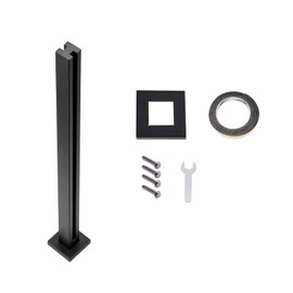 Happybuy 37.4" Glass Railing Clamp, 304 Stainless Steel Mounting Bracket for 0.39"-0.47" Tempered Glass, Balcony, Garden, Deck, Stair, Black