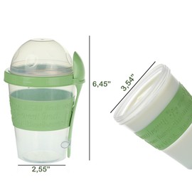 Reusable Yogurt Cups with Lids and Spoons, Perfect for Breakfast Snack Prep, Ideal for Storing Yogurt Oats Cereal and Smoothies, Take and Go Yogurt Parfait Cups with Lids, Reusable Container Cups