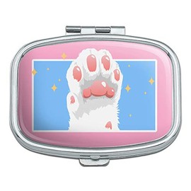 Cat Paw Toe Beans with Cute Sparkles Rectangle Pill Case Trinket Gift Box