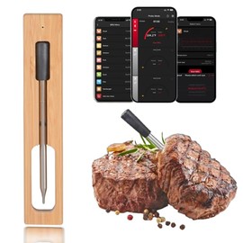Bluetooth Wireless Meat Thermometer | APP Remote Monitoring | Temperature Alerts | ±0.9°F Precision | Water & Dust Resistant | for Open BBQ/Grill/Camping Only