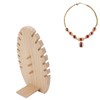 Jewelry Display Stand Freestanding Wooden Hand Made Flame Leaf Shape