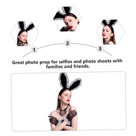 TOVINANNA 3pcs Rabbit Ears Lace Ear Hair Decor Party Headwear Hair Adornment Rabbit Ear Hair Ear Hair Hoop Rabbit Ear Headband Party Headbands Animals Headdress Animals Headband