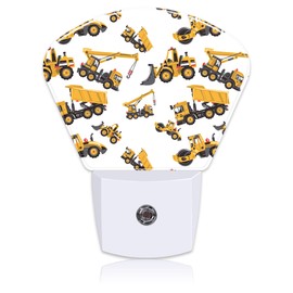 Uiaoiais Children Road Construction Vehicle Night Light for Kids Girls Boys, Construction Vehicle LED Night Light Plug into Wall with Dusk to Dawn Sensor for Bedroom,Kitchen,Bathroom,Stairs Decor
