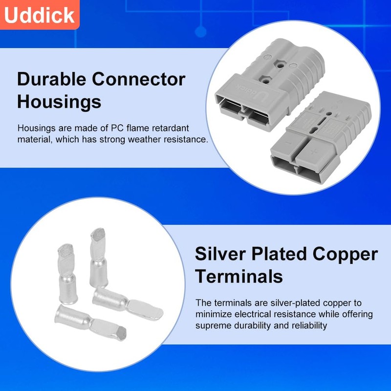 Uddick 350 Amp Battery Quick Disconnect Connecteur, 2/0 AWG 600V