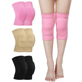 Eurzom 3 Pairs Dance Knee Pads Women Protective Non-Slip Knee Pads for Yoga Cheerleading Pole Floor Dance Volleyball