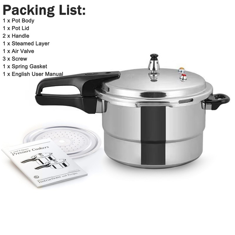 dshyuauoci Small Pressure Cooker 3 Quart，Aluminum Pressure Cooker Compatible with