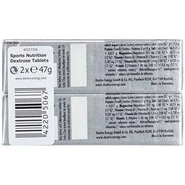 Dextro Energy Sport Tablets - Sport Tabletten mit VITAMIN B1, B6, C und Magnesium - Unterstützung des Energiestoffwechsel, gegen Müdigkeit und Ermüdung - 2 x 47 g (2er Pack)