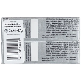 Dextro Energy Sport Tablets - Sport Tabletten mit VITAMIN B1, B6, C und Magnesium - Unterstützung des Energiestoffwechsel, gegen Müdigkeit und Ermüdung - 2 x 47 g (2er Pack)