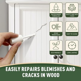 DWIL Wood Touch Up Paint - 1.5 Oz Quick-Dry Paint Pen for Scratches, Chips and Spots on Furniture, Cabinets, Doors, Tables, and Dressers (Ivory White)