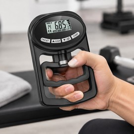 Digital Grip Strength Tester for Men & Women – 265 lb Hand Dynamometer with LCD Display, Memory & USB-C Charging