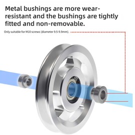 Ezweiji Pulleys, Aluminium Alloy Pulley, Fitness Pulley, Fitness Equipment, Replacement Part for Home Gym, Sports Equipment, Garage Door Roller Systems (Silver 88-90 mm)