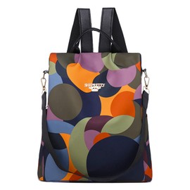 Wishliker Women's Backpack Anti-Theft School Bags Waterproof Daypack, F-green circle, Practical, elegant