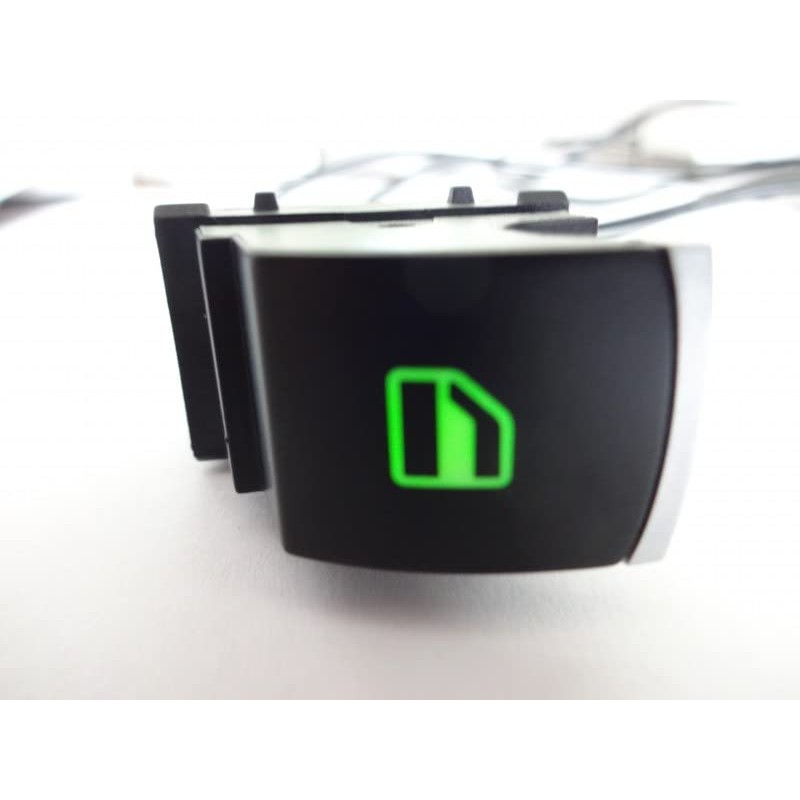 Elek Window Regulator Switch Aluminium Look Button Green for Skoda