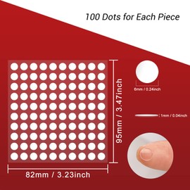 Surard Poster Putty, 500 Pcs 6mm/0.24” Adhesive Dots, Double Sided Removable Sticky Tack, Clear Round Reusable Mounting Stickers Transparent Tacky Glue Tape for Wall Hanging Pictures