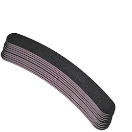 EuBeCos Premium Professional Nail Files Black Curved Grain 180/180 Made in Germany Pack of 10