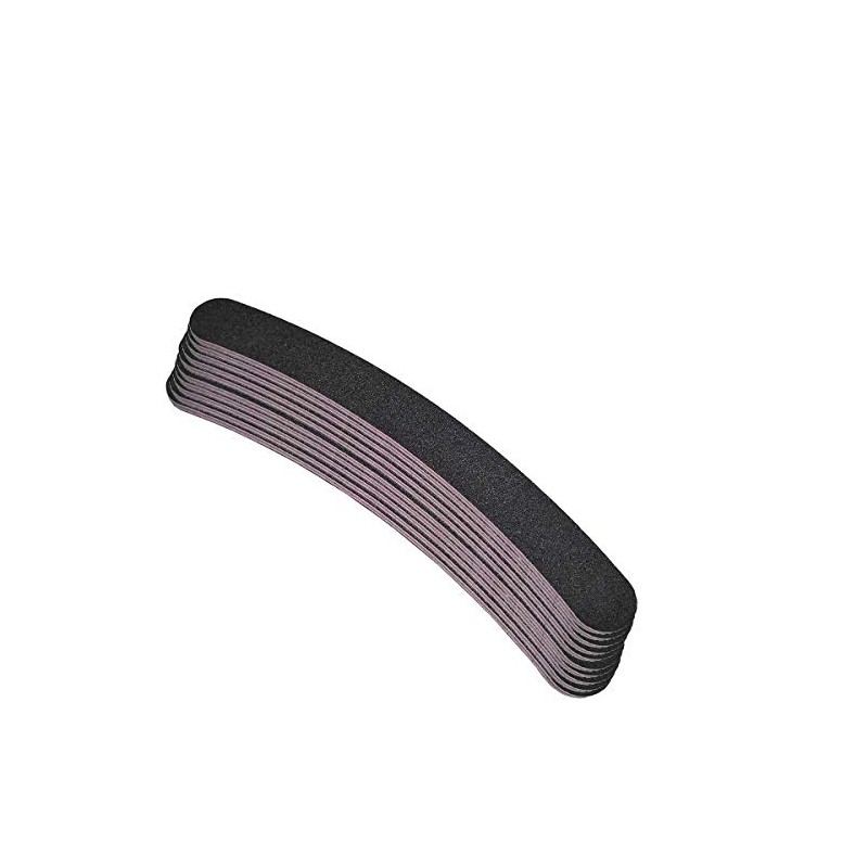 EuBeCos Premium Professional Nail Files Black Curved Grain 180/180 Made