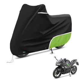 Motorcycle Cover Outdoor Suitable for Kawasaki Ninja 500 (without boot), Waterproof Weatherproof Motorcycle Tarpaulin Cover 420D Oxford Fabric Motorcycle Cover Tarpaulin