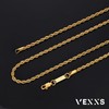 VEXXS Rope Chain, 18K Real Gold Plated Rope Necklace Gold