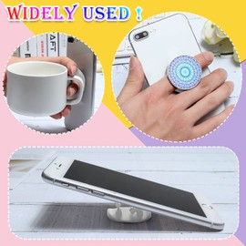 Honoson 9 Pieces Cell Phone Grip Holder Collapsible Holder Colorful Self-Adhesive Finger Ring Sublimation for Smartphone and Tablets(Mandala Style)
