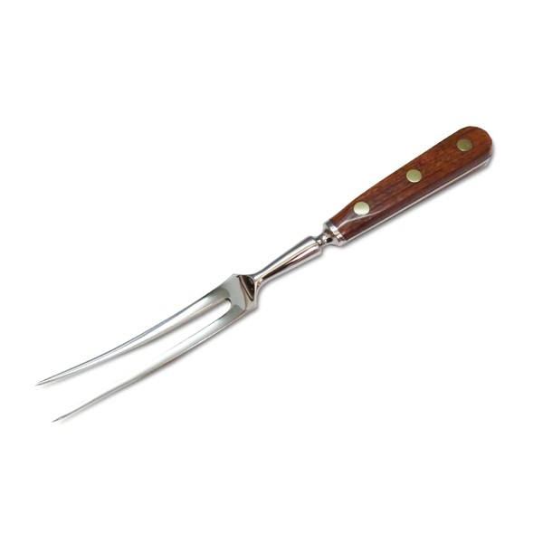 Au Nain Bistronome Rosewood Large Forged Roast Meat Fork Curved