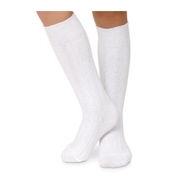 Jefferies Socks Womens Cable Knit Knee High Socks 3 Pair Pack (Sock:9-11/Shoe:6-9, White)