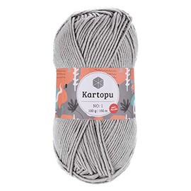 Kartopu NO:1 Polyacrylic Knitting Yarn Anti Pilling Effect Oeko-Tex Certified Wool Choice of Colours 100 g Colour: K1000 Silver Grey