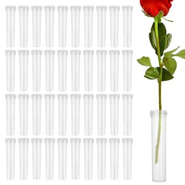 Set of 100 Floral Water Tubes Flower Arrangement Vial Water Tubes with Caps for Long Lasting Freshness Retention (Clear)