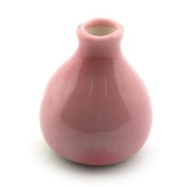 MyTinyWorld 3 x 17mm Dolls House Miniature Pink Glazed Ceramic Vases