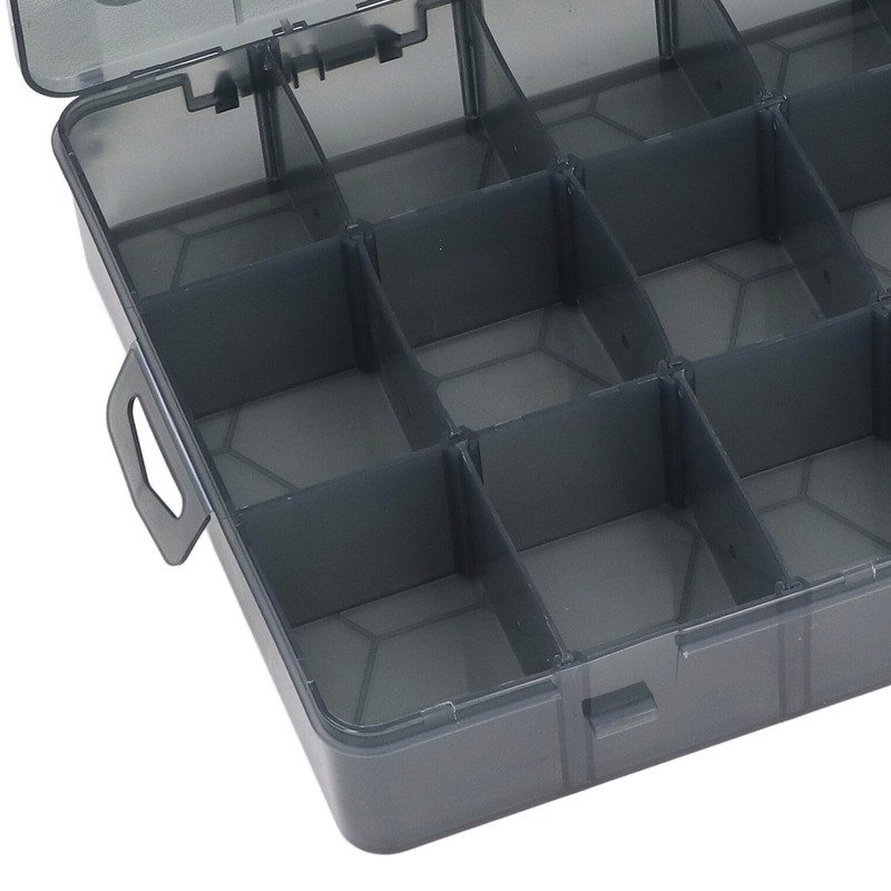 Multi Compartment Parts Box Removable Divider Transparent Plastic 18 Grids