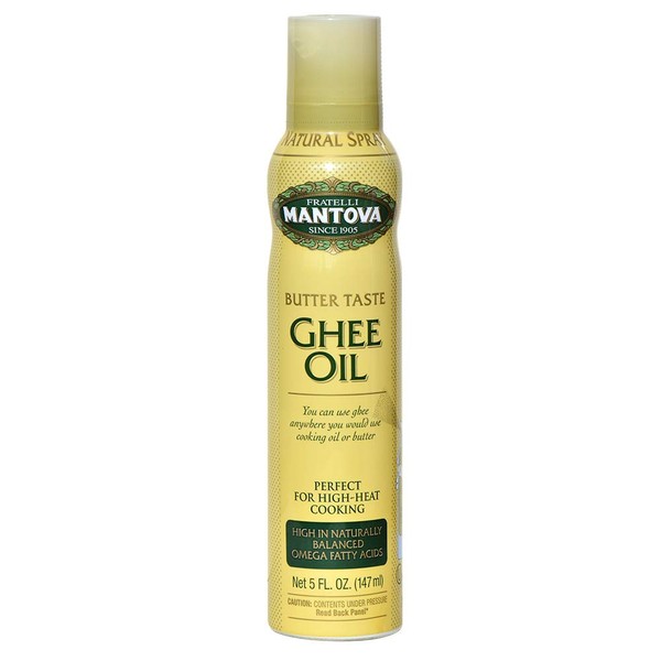 Mantova Ghee Oil, 100% Pure Cooking Oil Spray, Omega-3, perfect for healthy Keto snacks, baking, grilling, or cooking, our oil dispenser bottle lets you spray, drip, or stream with no waste, 5 oz