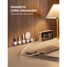 JOYROOM 9 Pack Cable Management Cord Holder Organizer, JOYROOM Magnetic Cable Clips Adhesive Wire Keeper, Under Desk Cord Hider for Bedside Nightstand Table Desktop USB Wall Car Office Workspace Accessories