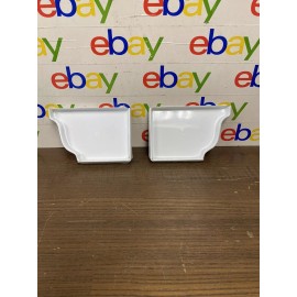 Unbranded Gutter End Cap 5" White (High Gloss) Left & Right (Pair) K-Style (5K Gutter)