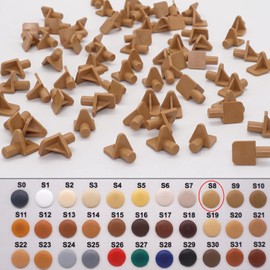 (Pack of 50) Shelf Support Pegs 0.19" (5 mm), Plastic Shelf Pegs Pins, Shelf Brackets, Oak Light (S8)