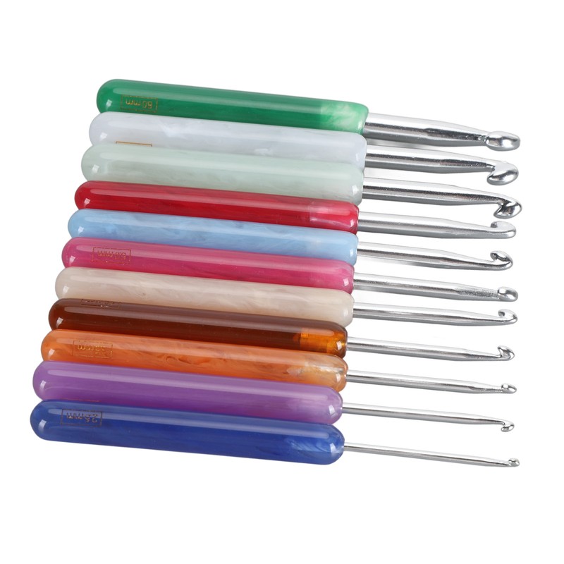 11PCS Set Knitting Crochet Hook Ergonomic Aluminum Crochet Hooks Set
