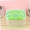Housoutil Portable Double Layer Cosmetics Storage Box Small Handle Design