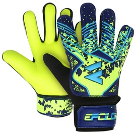 EPCILON Primium Grip Goalkeeper Gloves Kids Football Gloves Boys Girls Junior Adult Football Training Goalkeeper Gloves (Yellow - Blue, 4)