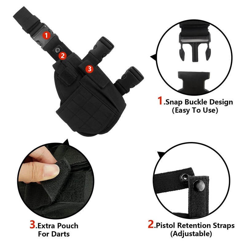 BOROLA Adjustable Tactical Leg Holster Compatible for Nerf Elite Series