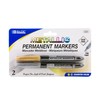 BAZIC Permanent Markers Metallic Silver Gold, Fine Line Sparkle Coloring