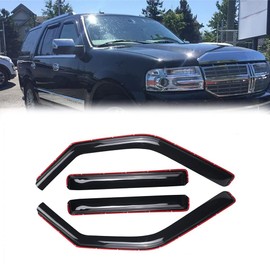 Deebior Side Window Visor Wind Vent Deflector fit for 1997-2017 Ford Expedition & 1998-2017 Lincoln Navigator,4pcs in-Channel Style Shatterproof Dark Smoke Shades Sun Rain Guard 194233