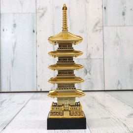 5-storied pagoda, red figure, total length 6.7 inches (17 cm) in Japan