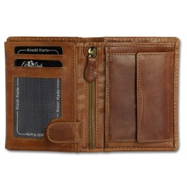 Bag Street DrachenLeder Unisex Brieftasche Geldbörse braun Leder 12.5x2x9.5cm OPJ100O Leder Portemonnaie