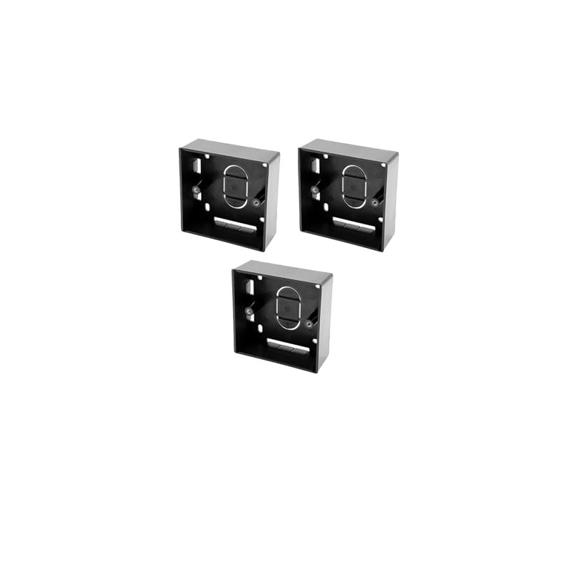 Surface Mounted Electrical pattress Box, Black 1 Gang (3 PACK)