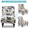 Armless Accent Slipper Chair Cover Slipcover,Stretch Spandex Printed Removable Non-Slip