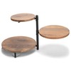 Demdaco Natural Brown 3-Tiered 12.5 x 13 Mango Wood and