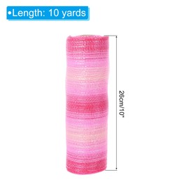 PATIKIL 1pcs Deco-Mesh, 10 Inch x 10 Yard Deco-Mesh Ribbon Roll Foil Metallic for Christmas Tree Wreaths Decoration,Pink White
