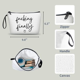 ARIOSEY - Bolsa de maquillaje para novia, regalo para novia, regalo de viaje, regalos de compromiso para ella, regalos de compromiso, regalos divertidos para despedida de soltera, bolsa de maquillaje