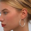 VEOFUX Sterling Silver Hoop Earrings for Women, 50mm Large Silver