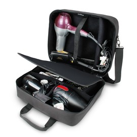 USA Gear Large Hairstylist Traveling Bag - Hair Salon Case - Customizable Interior with Adjustable Dividers - Fit All Hair Equipment Blow Dryer, Barber Tools, Curling Iron, Brushes (Black)